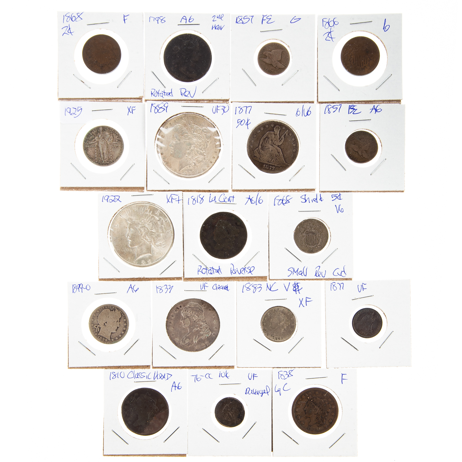 COLLECTION OF US TYPE COINS 1798