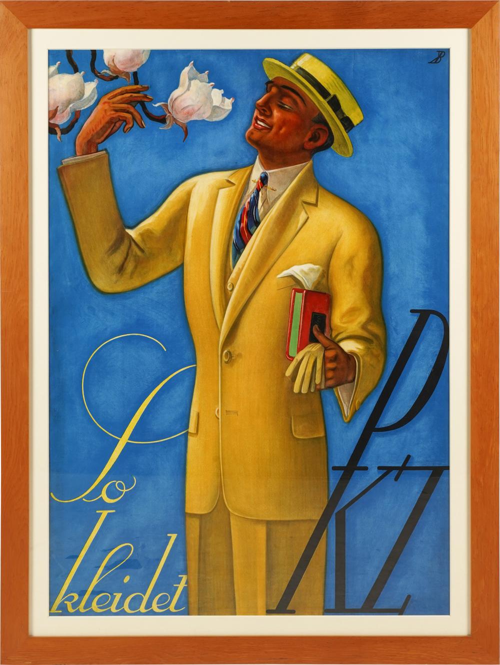 GERMAN CLOTHING ADVERTISING POSTERlithograph  334abd