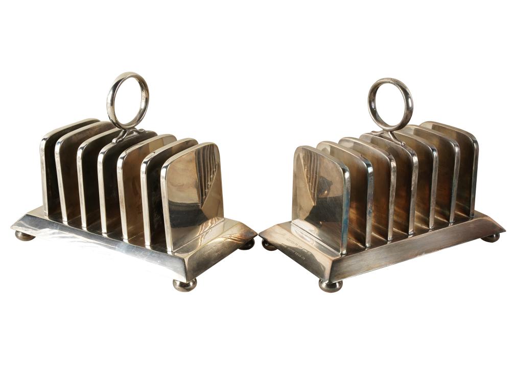 PAIR OF ENGLISH SILVERPLATE TOAST