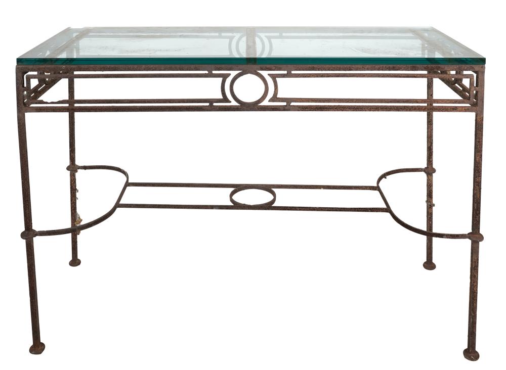 IRON & GLASS CONSOLE TABLECondition: