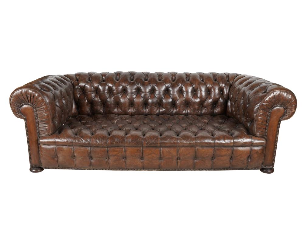 GEORGIAN STYLE CHESTERFIELD LEATHER