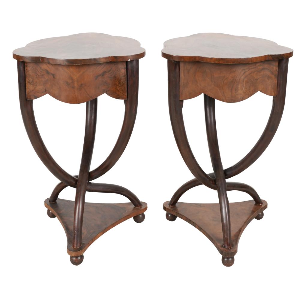 PAIR OF STAINED WOOD END TABLEScontemporary;