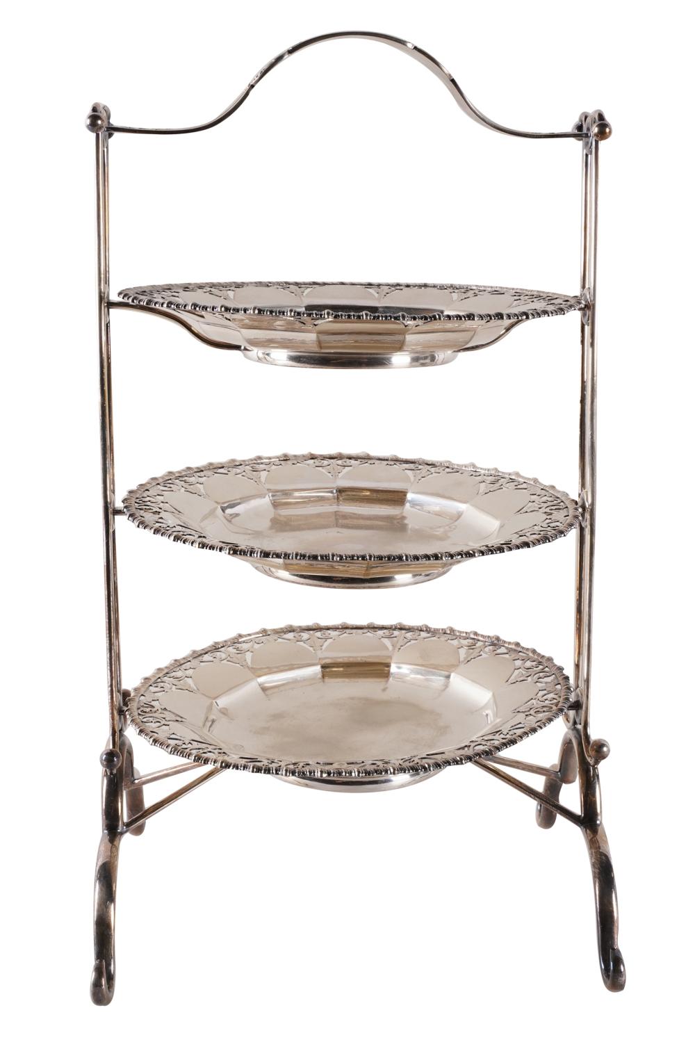 ENGLISH SILVERPLATE THREE TIER 334bb1