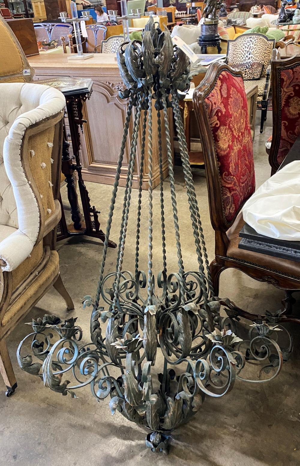 PAINTED WROUGHT IRON CHANDELIERwith