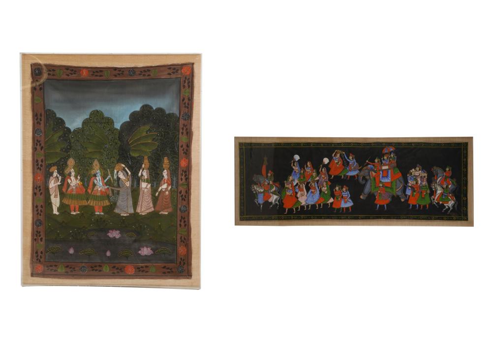 TWO EAST INDIAN PAINTINGSeach modern  334be0