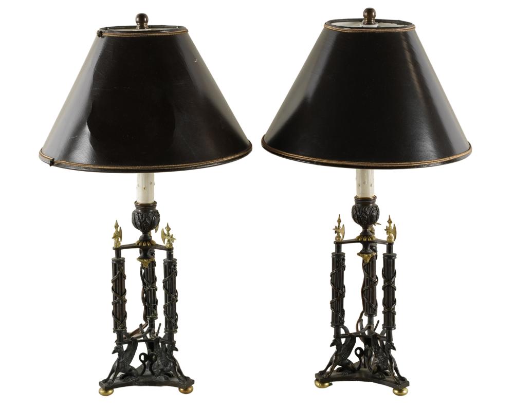 PAIR FRENCH EMPIRE STYLE BRONZE 334bfb