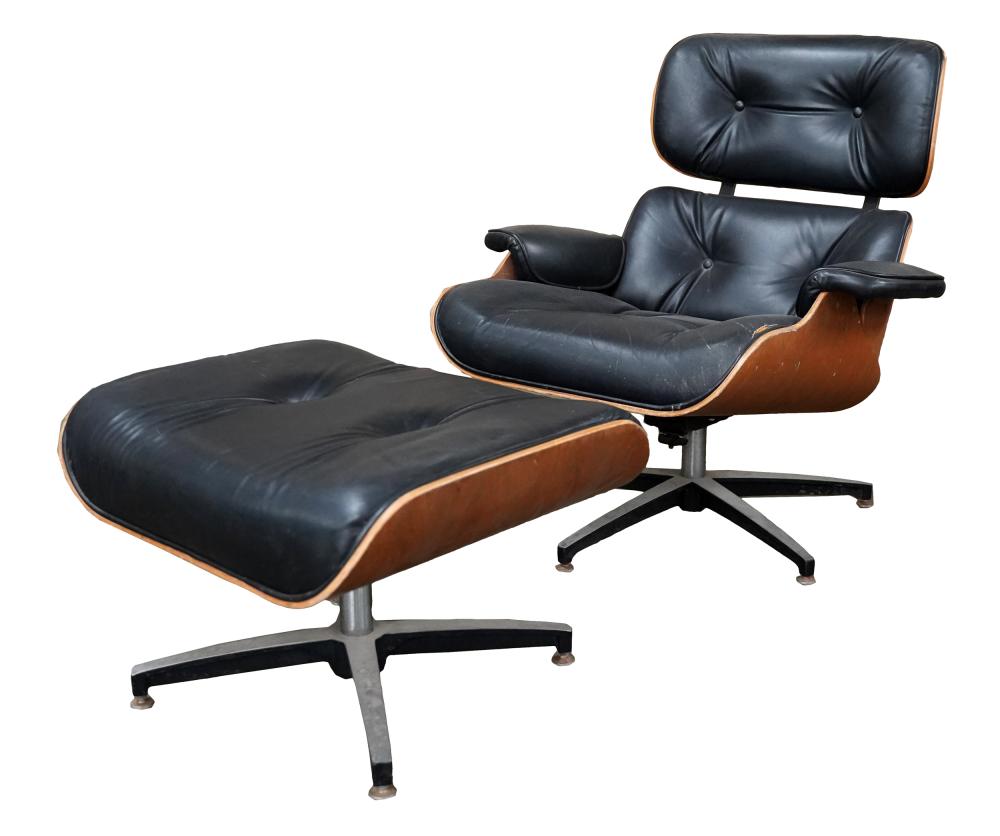 EAMES STYLE CHAIR & OTTOMANno labels;