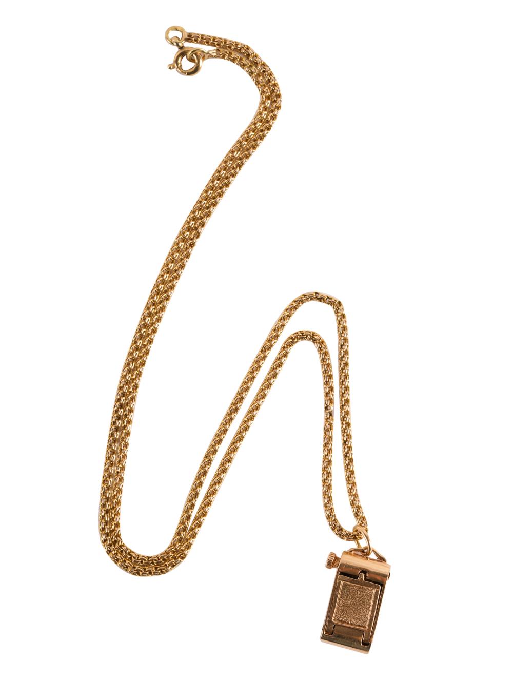 YELLOW GOLD CAMERA CHARM NECKLACEcomprising 334c9f