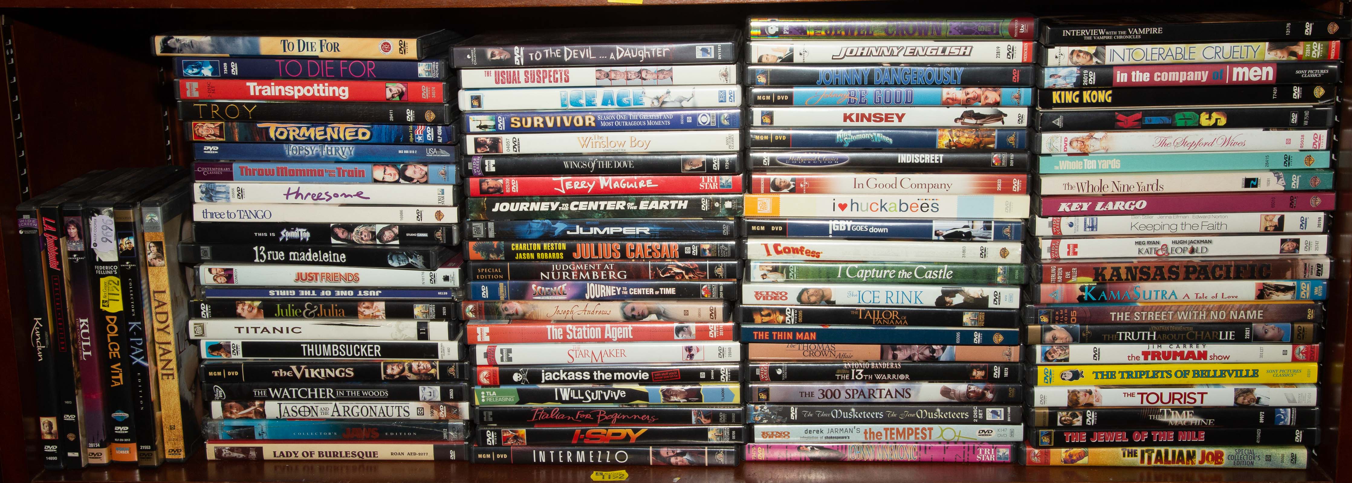 A COLLECTION OF DVDS Comprising about