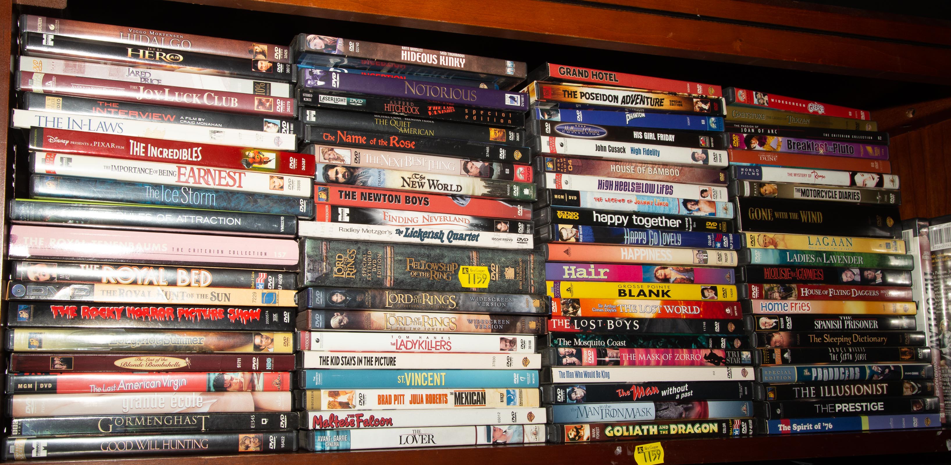 A COLLECTION OF DVDS Comprising about