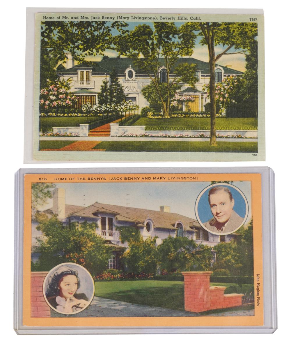 JACK BENNY TWO BEVERLY HILLS POSTCARDSone