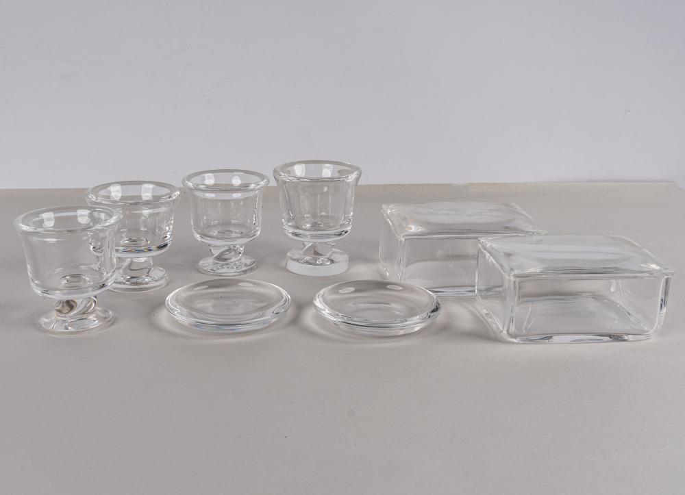 STEUBEN GLASS SMOKE SETsigned (one