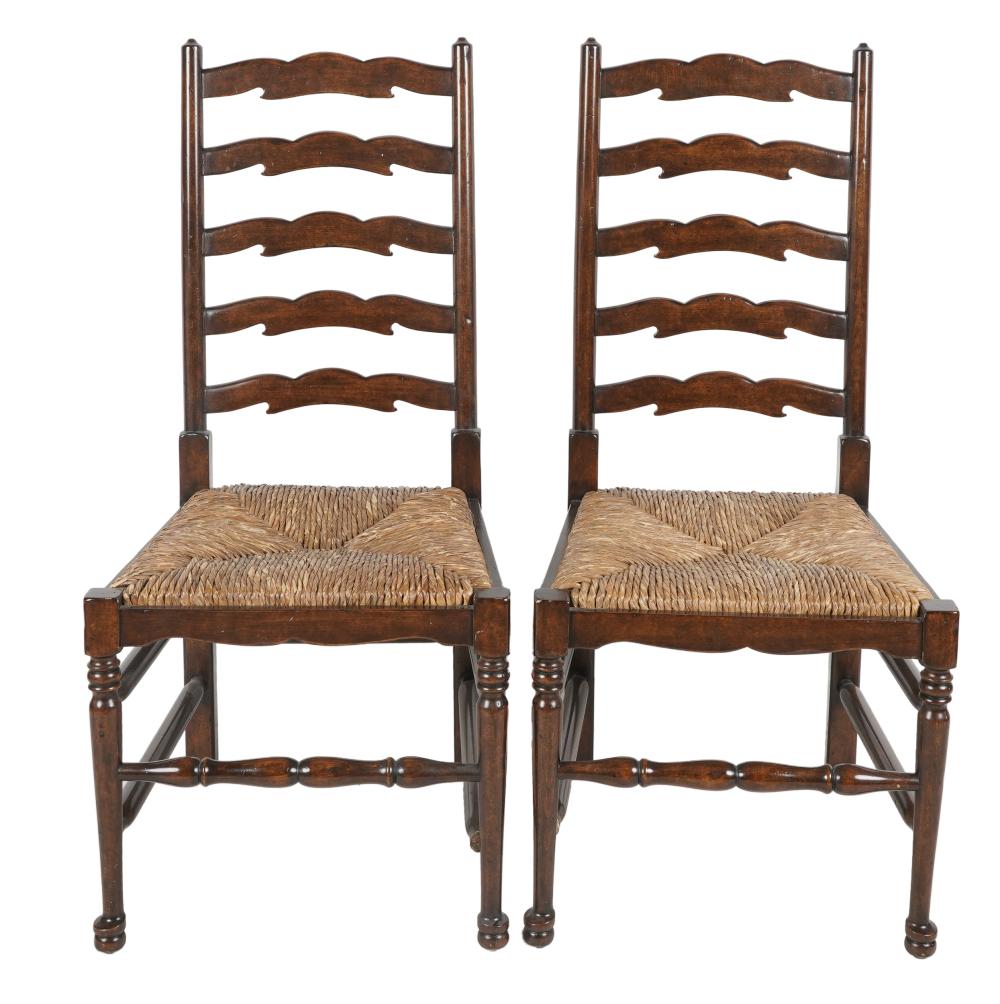 PAIR OF GEORGIAN STYLE LADDERBACK 334d42