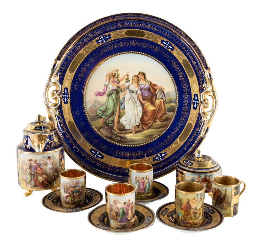 ROYAL VIENNA ENAMELED & GILT PORCELAIN