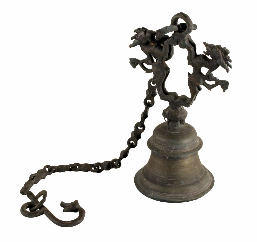 ASIAN BRONZE & IRON BELLwith later-added