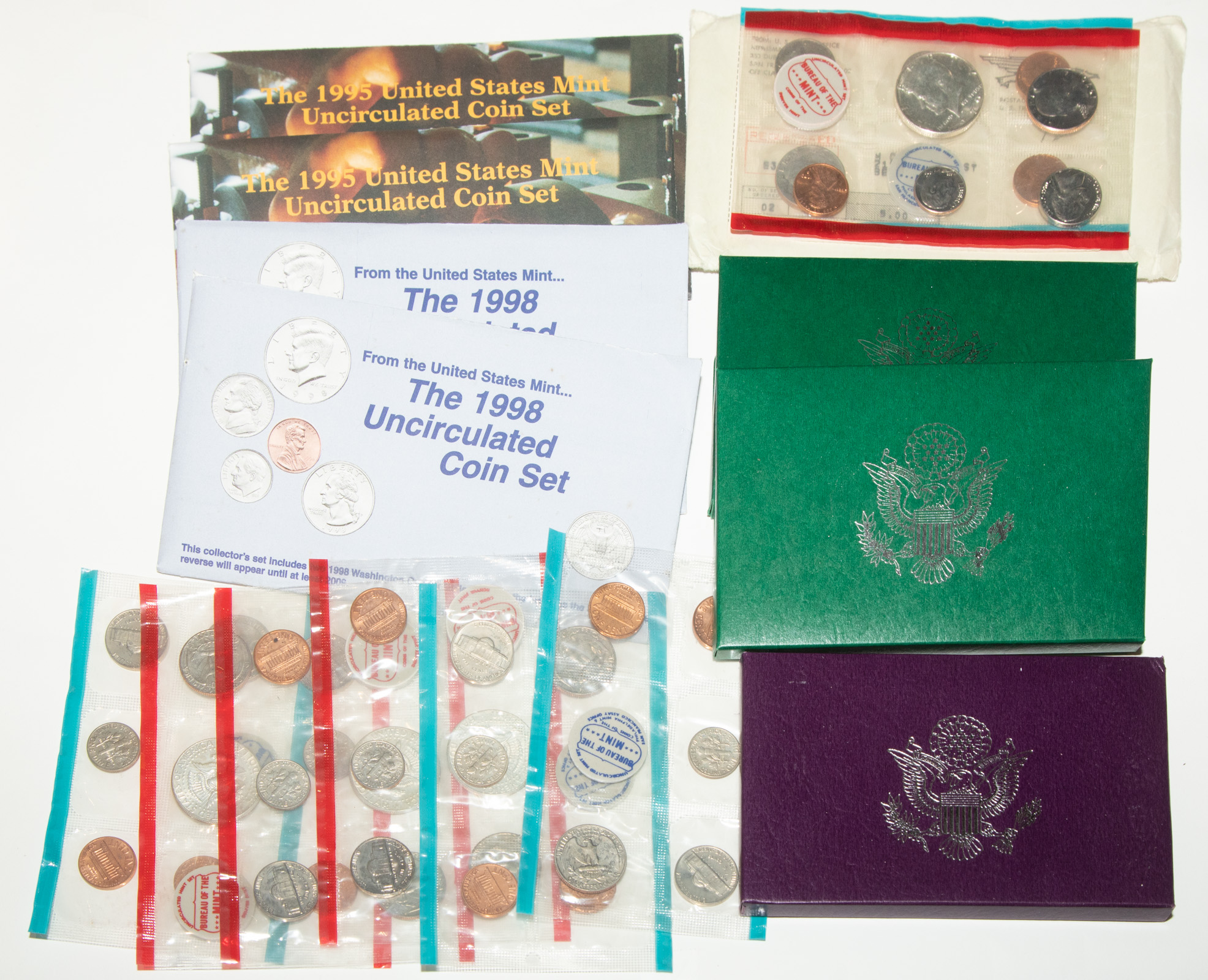 THREE PROOF & FIVE+ MINT SETS Proof