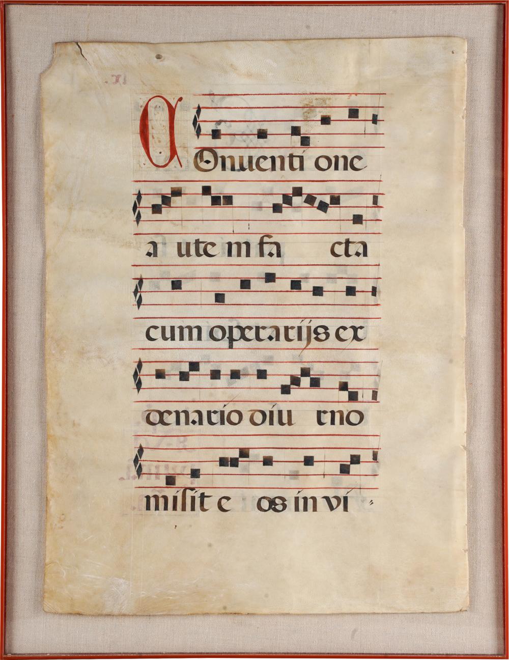 MUSICAL MANUSCRIPT PAGEink and color
