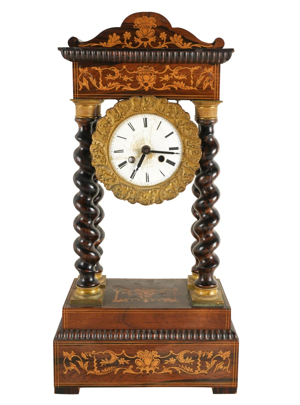 MARQUETRY CLOCKwith later battery-operated