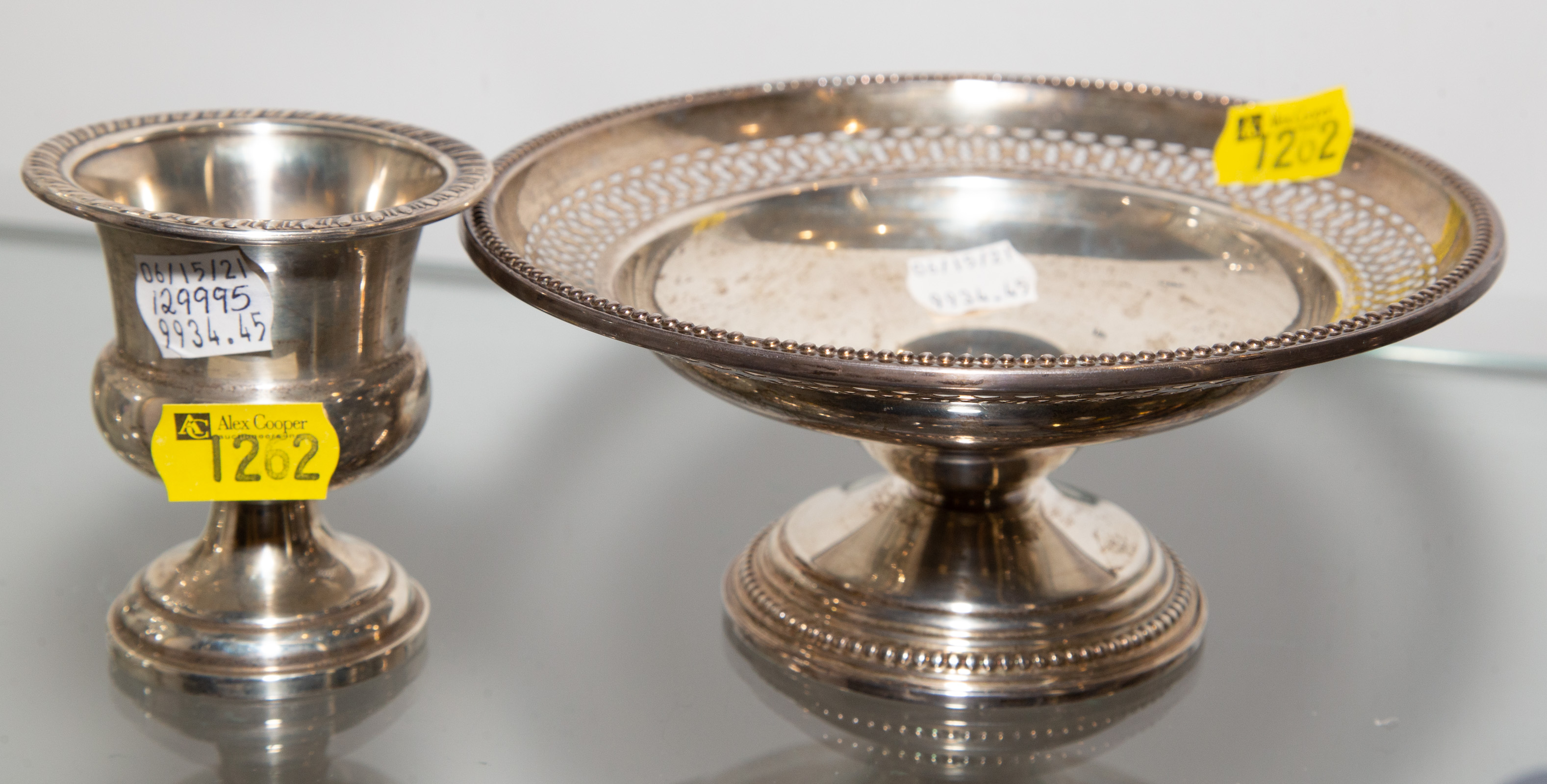 WEIGHTED STERLING PEDESTAL DISH 334e16