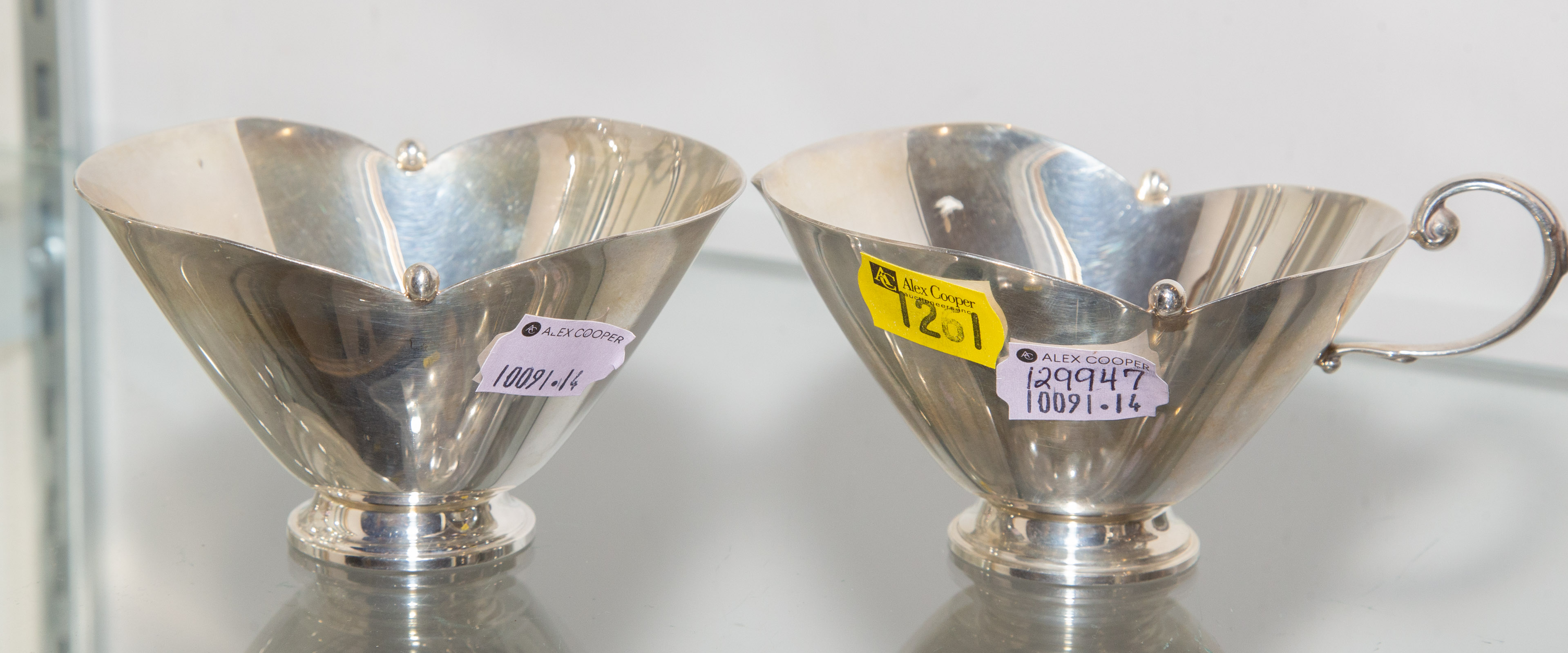 MODERNIST STERLING CREAMER & SUGAR