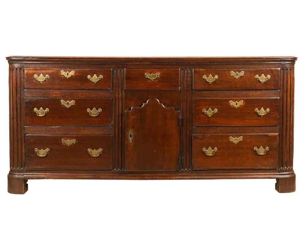 GEORGIAN OAK SIDEBOARDsix drawers 334e53