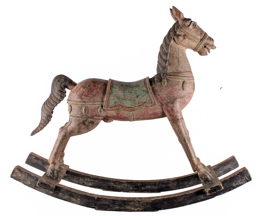 INDIAN PAINTED ROCKING HORSEcarved