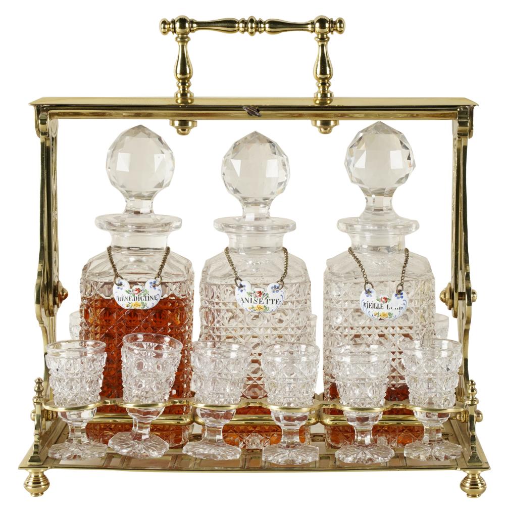 GILT BRASS & CUT-GLASS TANTALUScomprising