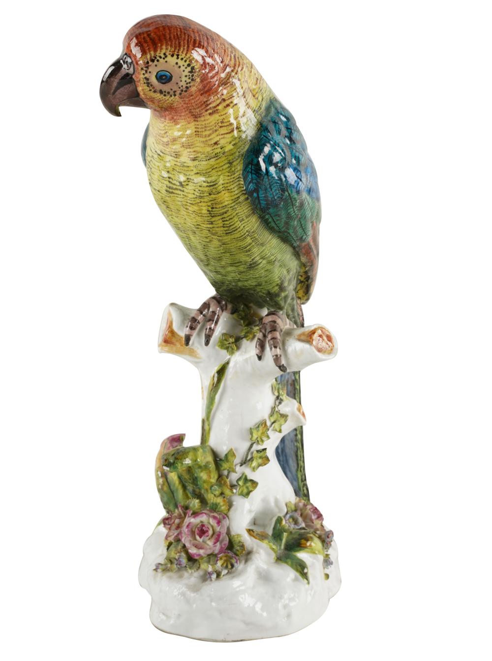 MEISSEN-STYLE PORCELAIN PARROTblue