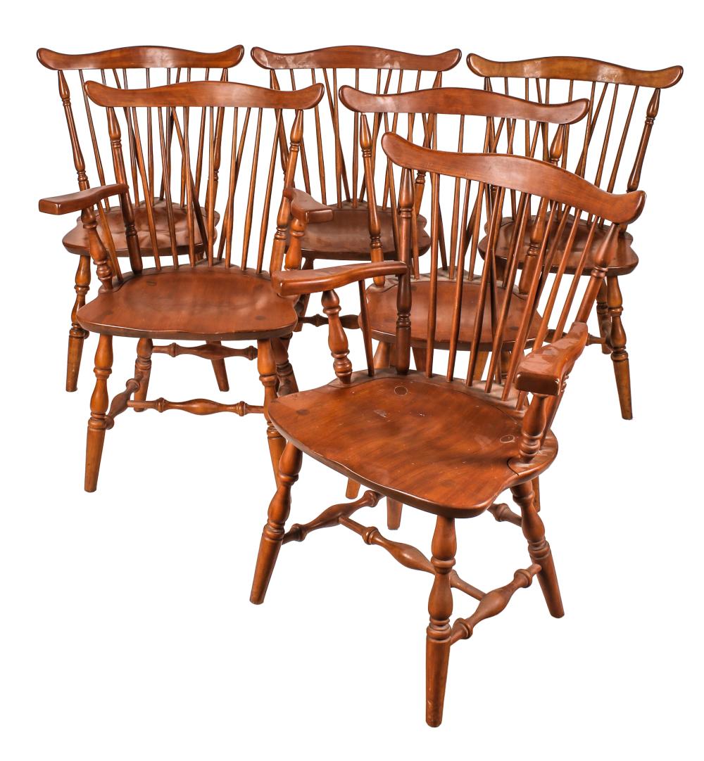 SIX WINDSOR STYLE DINING CHAIRS20th 334f09