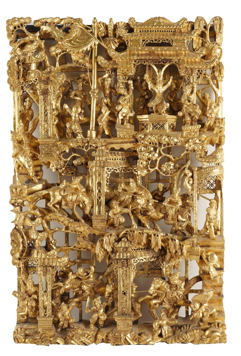 CHINESE GILTWOOD PANELdepicting