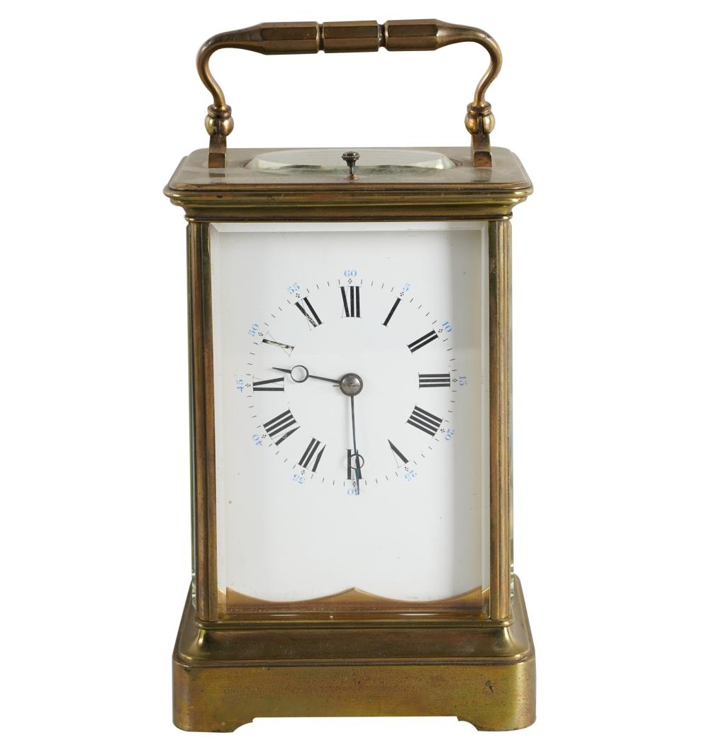 BRASS CARRIAGE CLOCK WITH ALARMsigned 334f3c