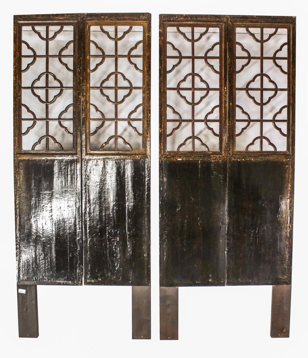 CHINESE LACQUERED FOUR PANEL SCREENwith 334f78