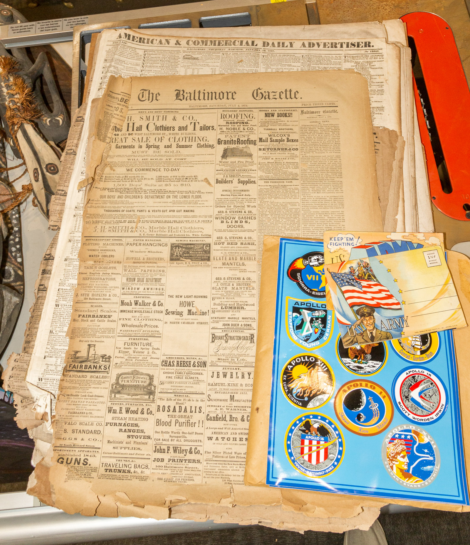 EARLY NEWSPAPERS, APOLLO EPHEMERA, &