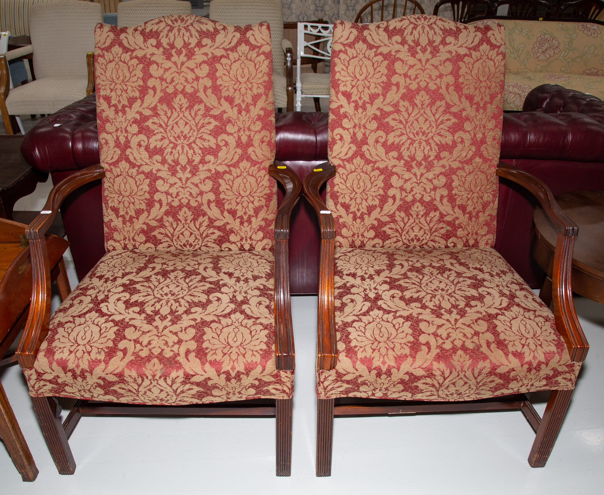 A PAIR OF CHIPPENDALE STYLE MAHOGANY