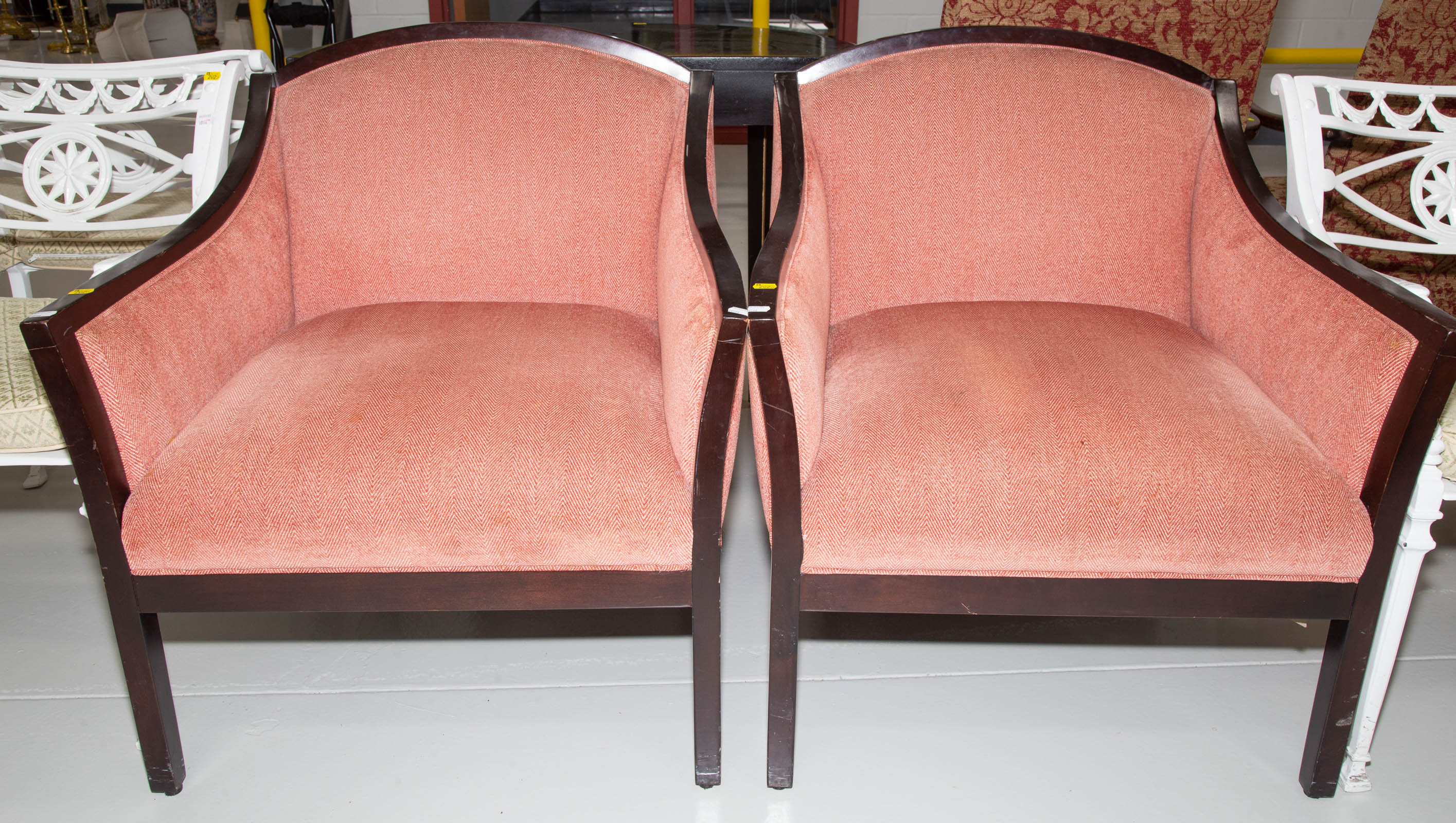 A PAIR OF ART DECO STYLE ARM CHAIRS