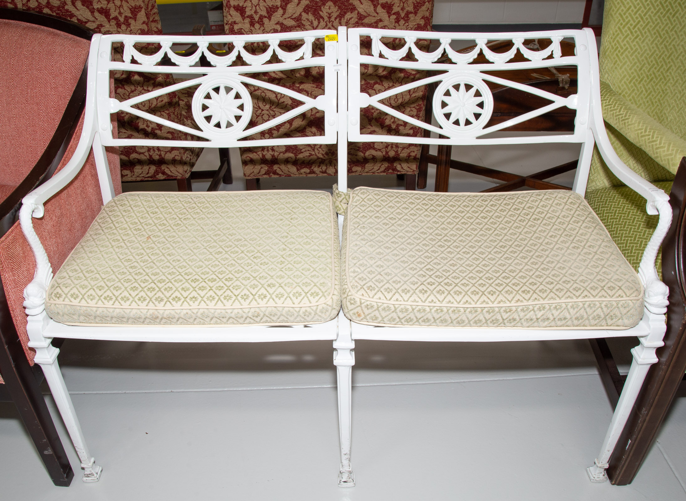 NEOCLASSICAL STYLE IRON BENCH Modern,