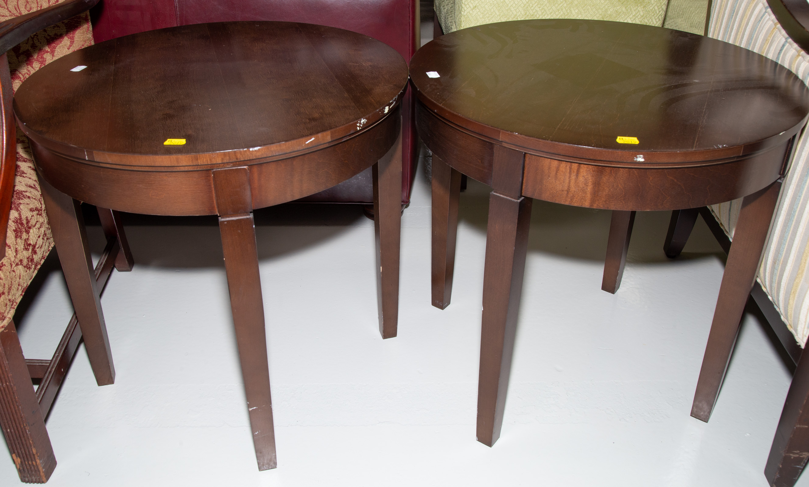 A PAIR OF CHERRY STAINED ROUND 335086