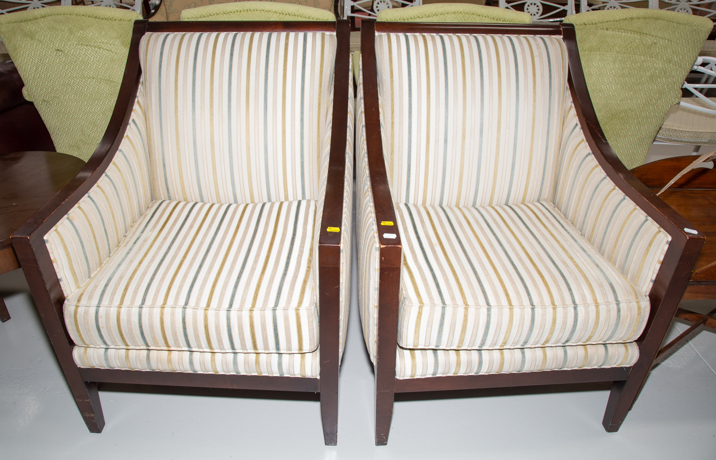 A PAIR OF ART DECO STYLE LOUNGE CHAIRS