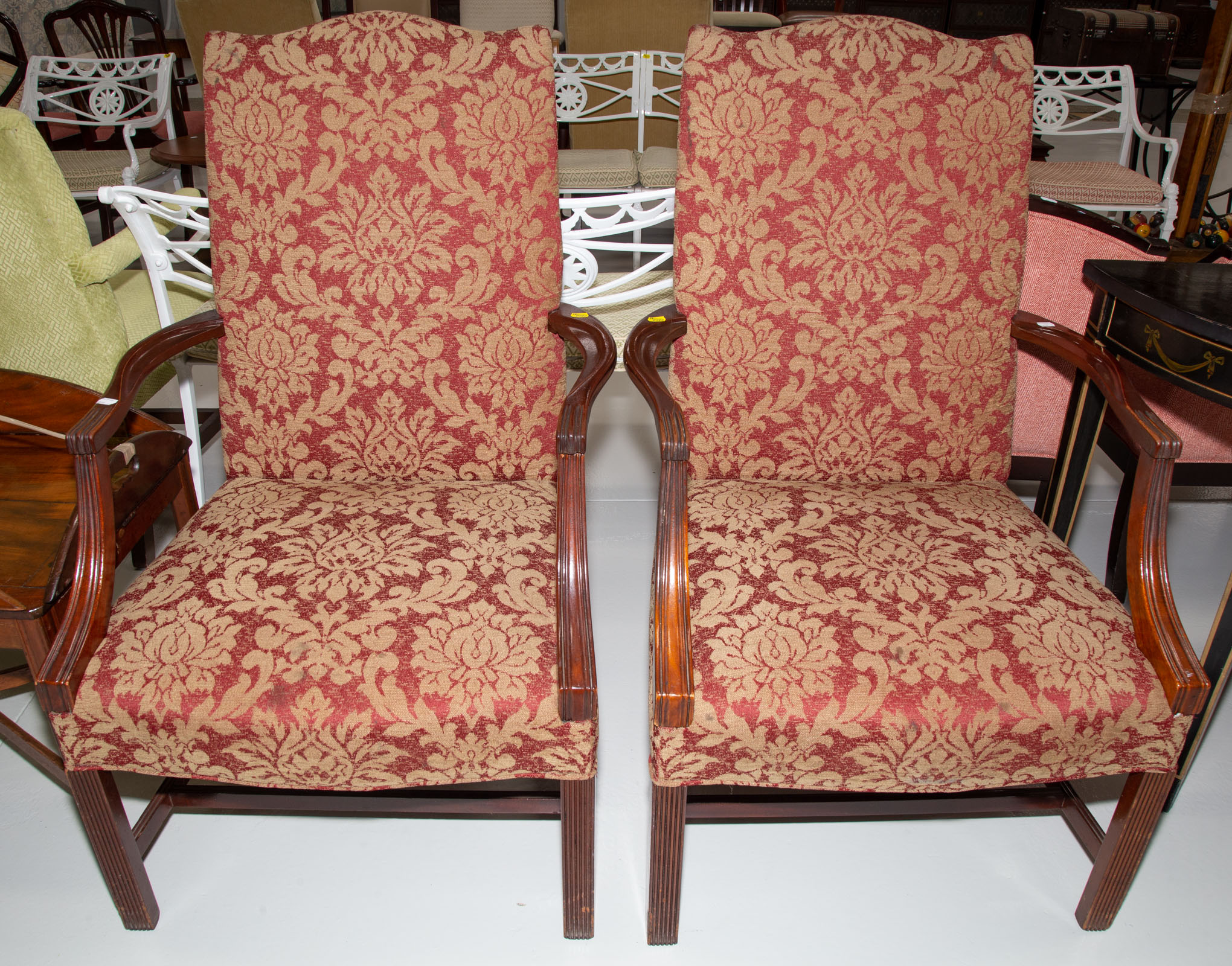 A PAIR OF CHIPPENDALE STYLE MAHOGANY