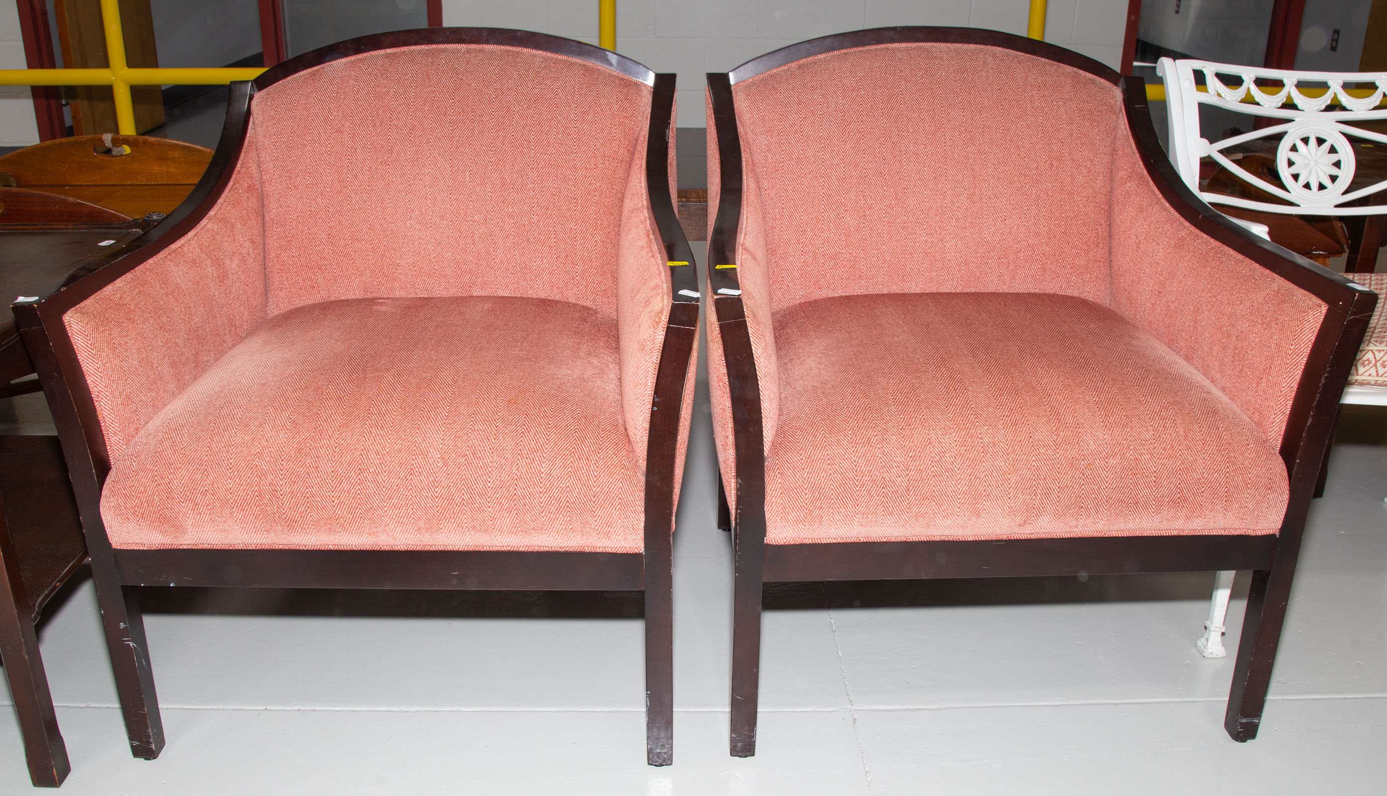 A PAIR OF ART DECO STYLE ARM CHAIRS