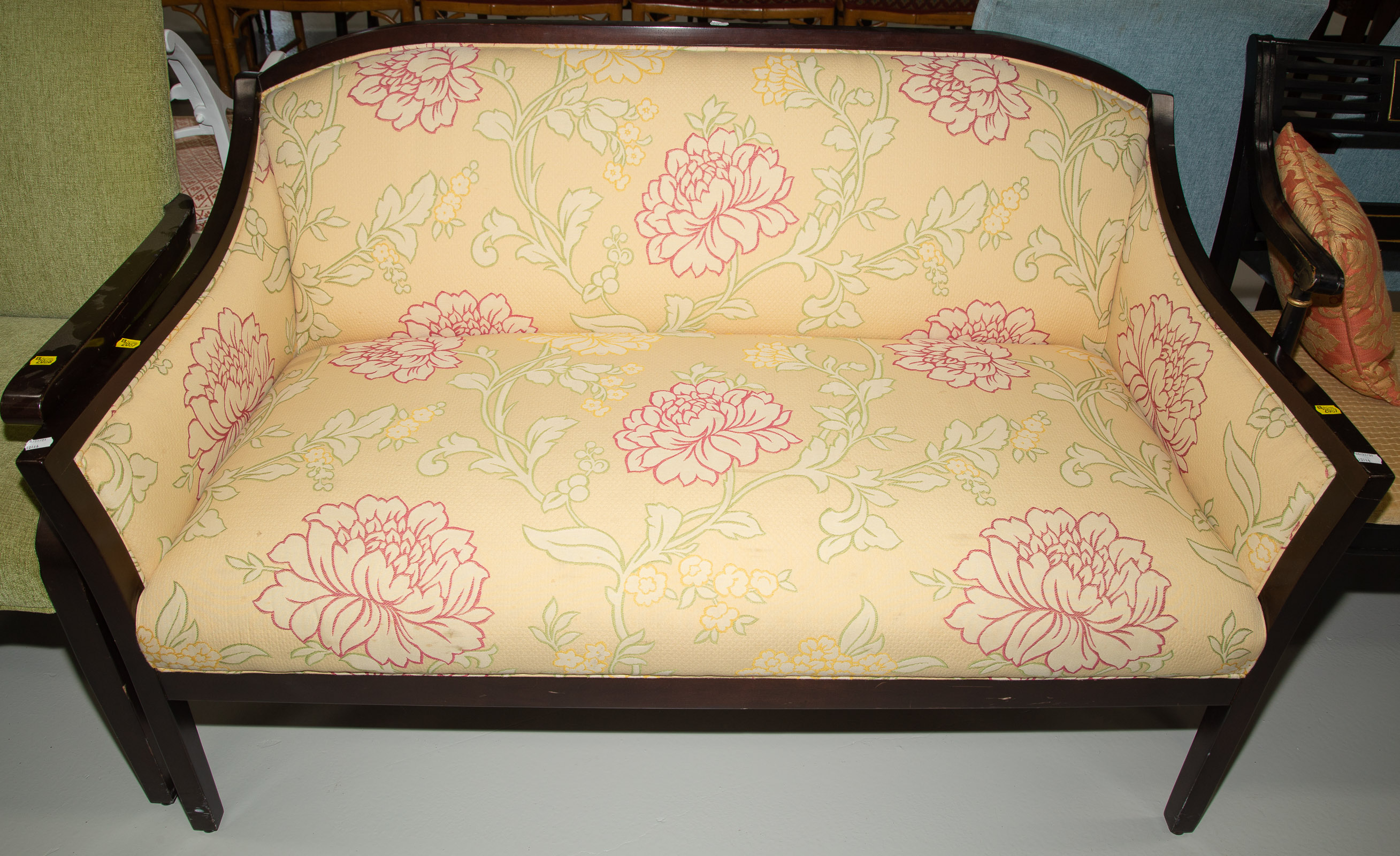 ART DECO STYLE FLORAL UPHOLSTERED