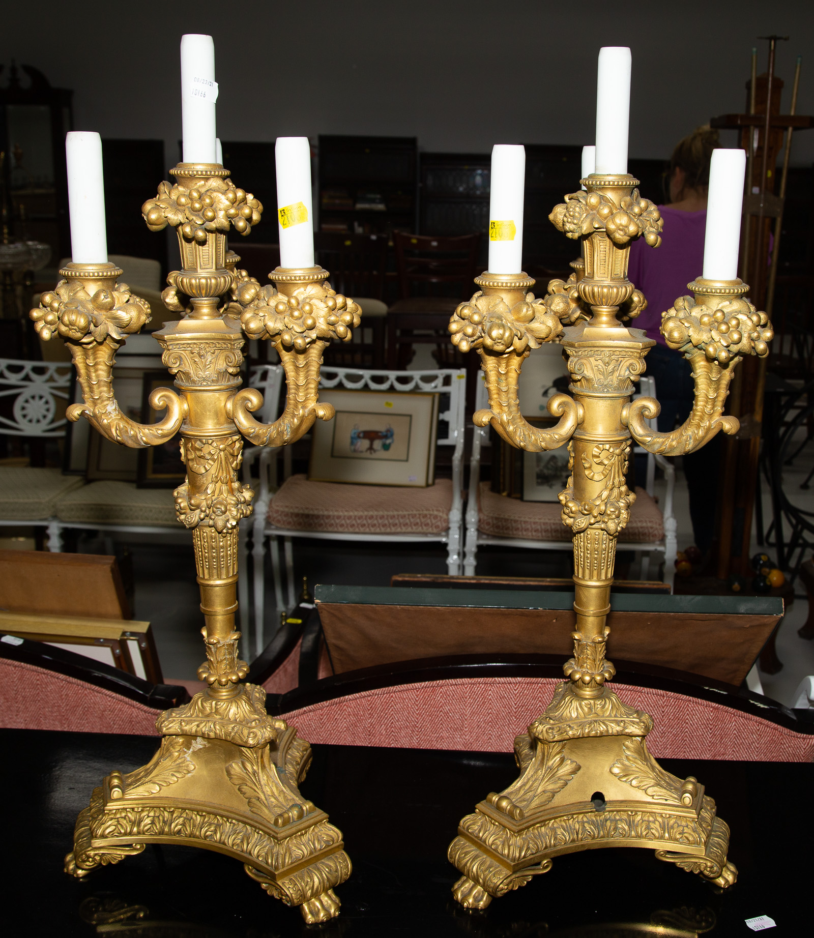 A PAIR OF NEOCLASSICAL GILT BRONZE 3350db