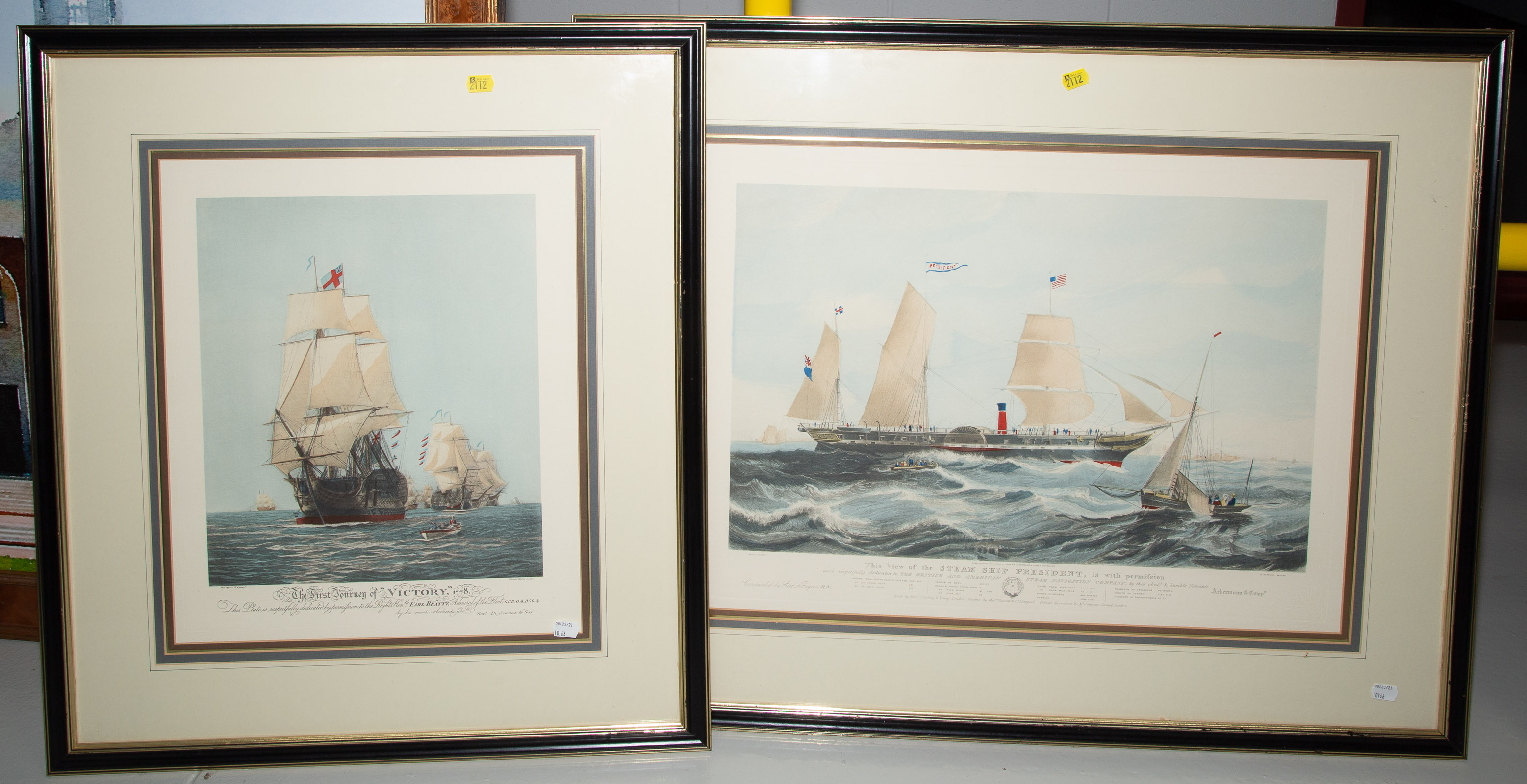 TWO FRAMED NAUTICAL PRINTS Offset 3350e4