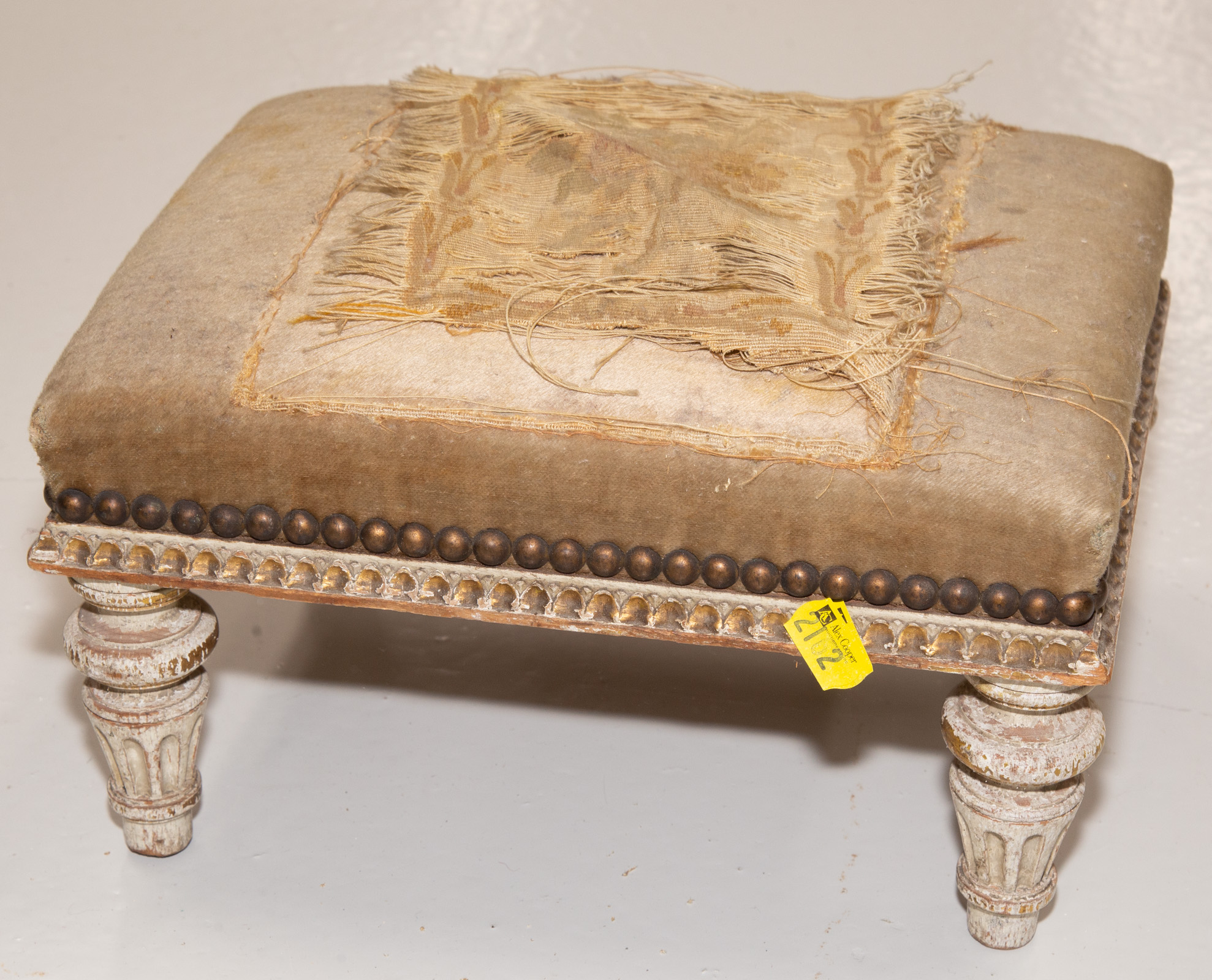 LOUIS XVI STYLE UPHOLSTERED FOOTSTOOL
