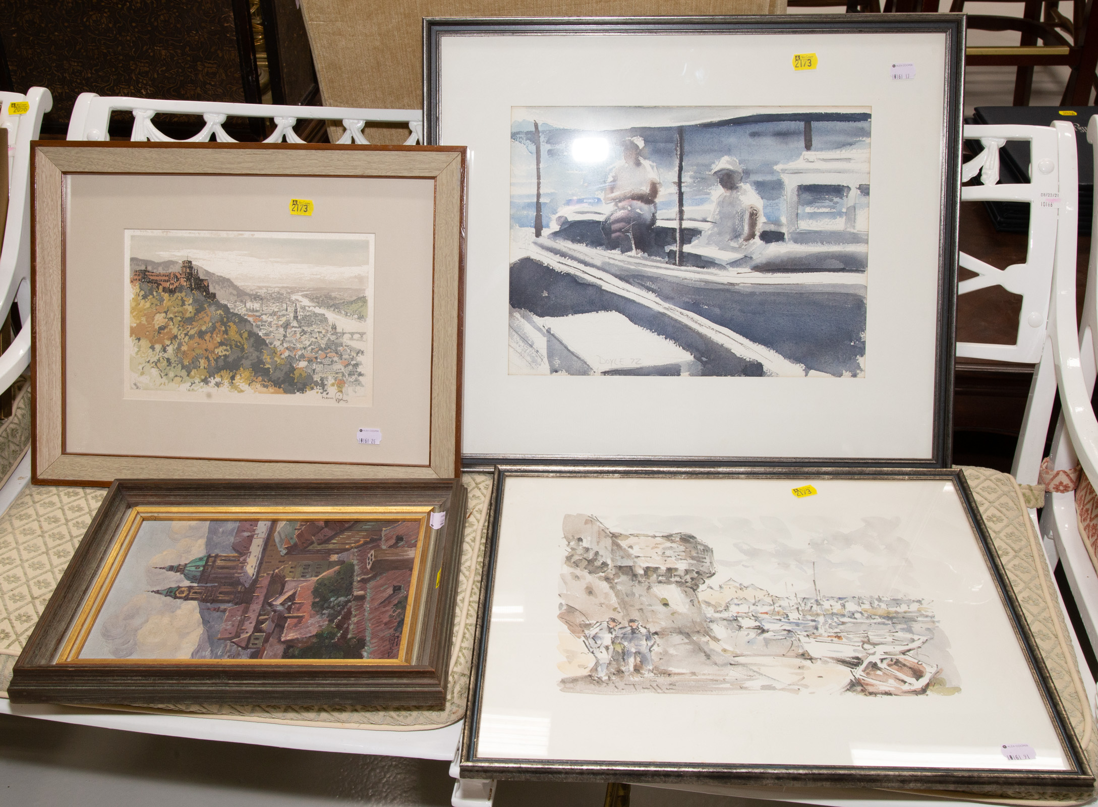 FOUR FRAMED EUROPEAN SCENIC ARTWORKS 335121