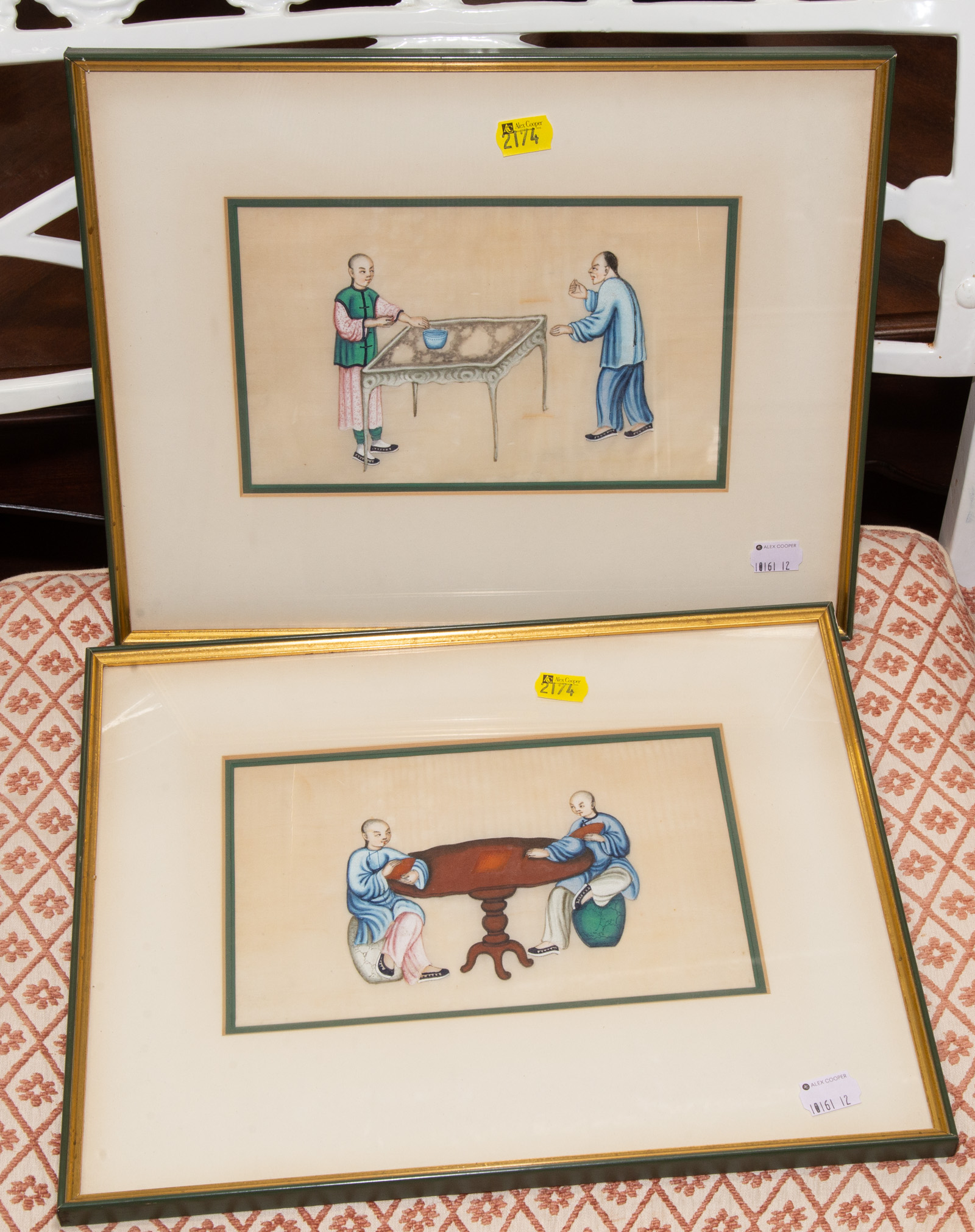 TWO FRAMED CHINESE GOUACHES ON