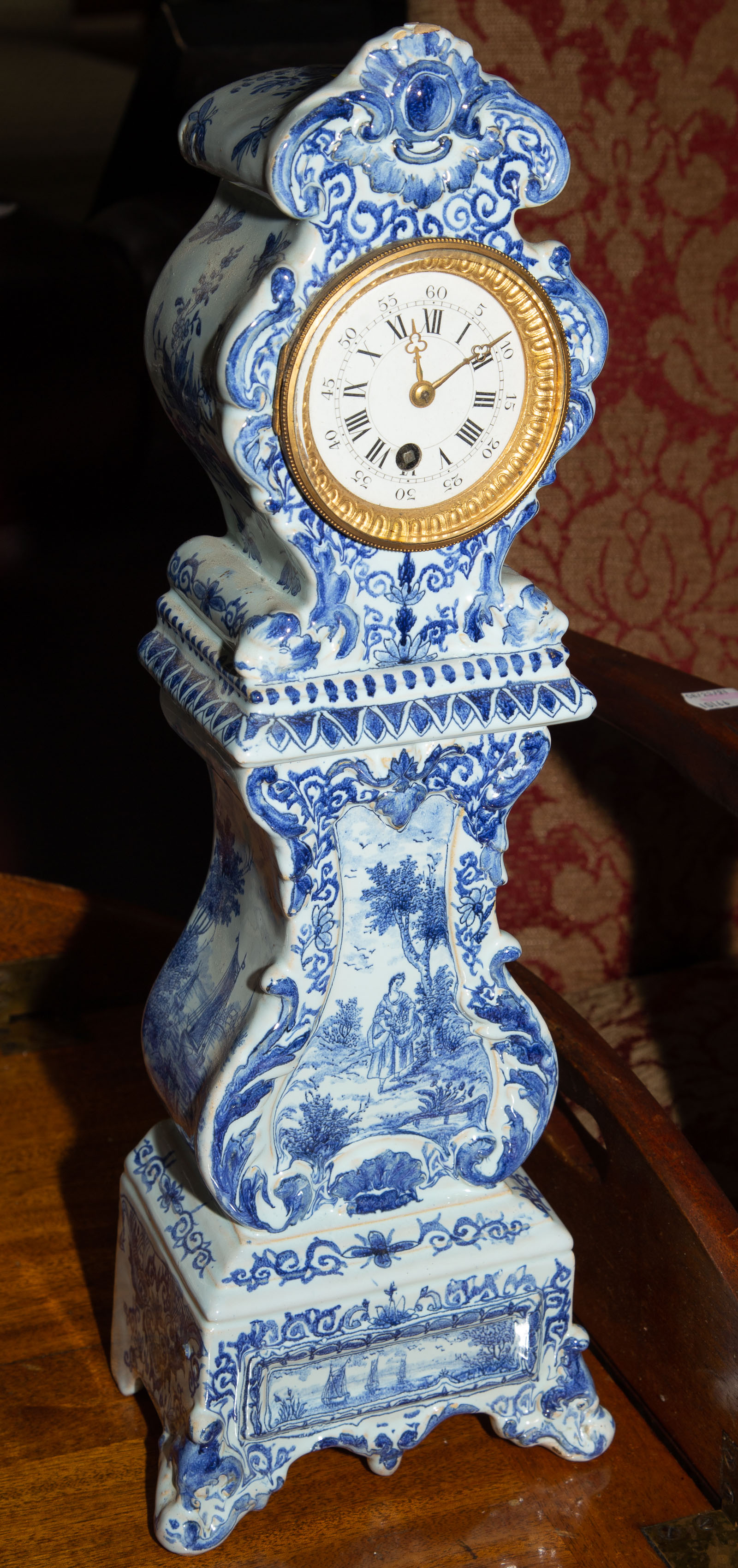 DUTCH ROCOCO STYLE DELFTWARE CLOCK