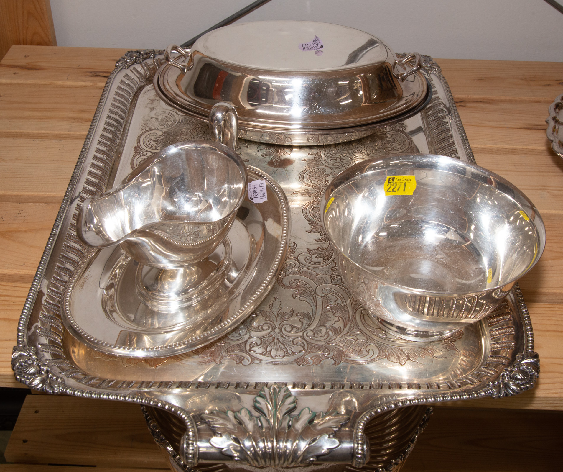 GROUP SILVER PLATED HOLLOWWARE Including