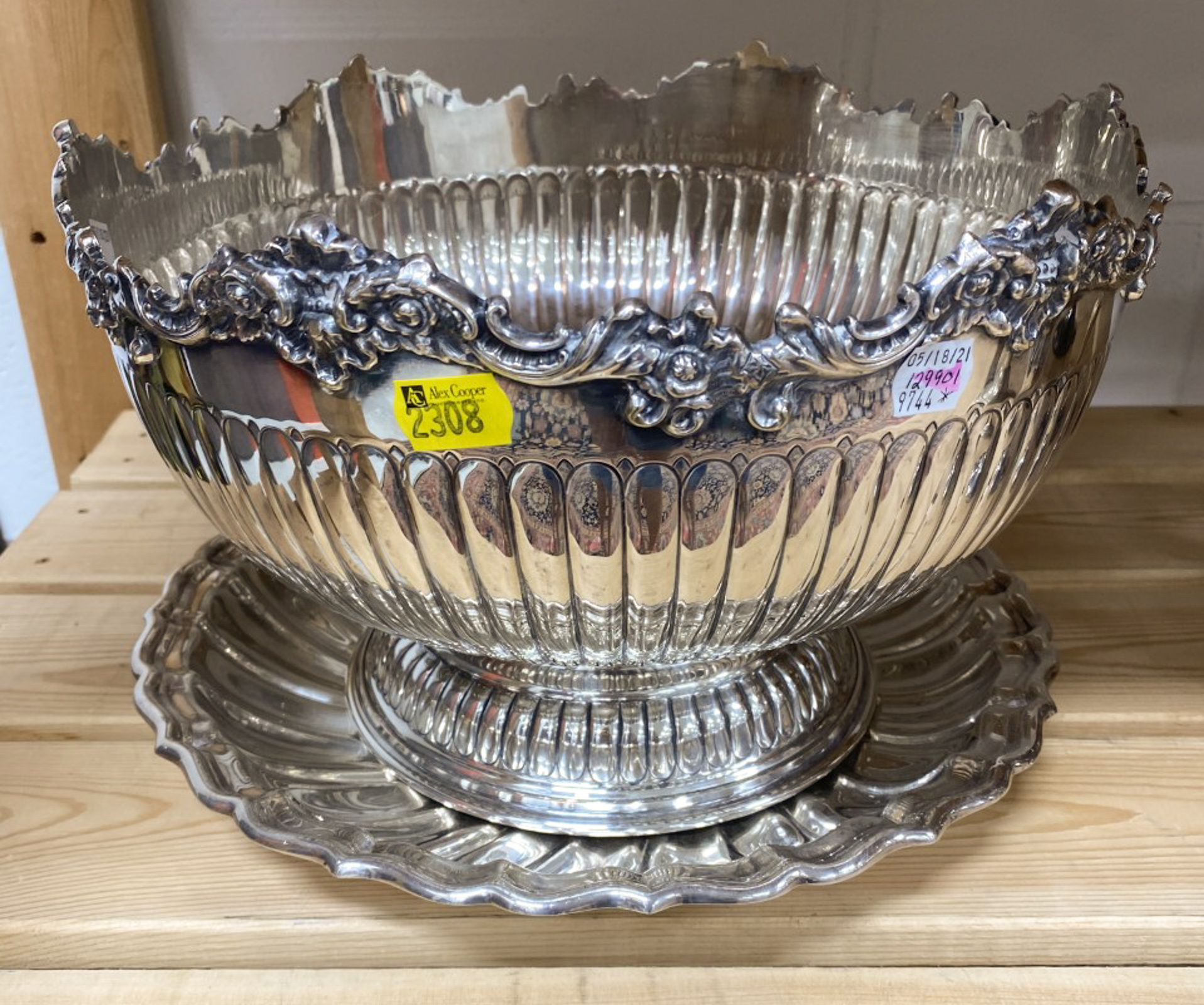 ENGLISH SILVER PLATED PUNCH BOWL