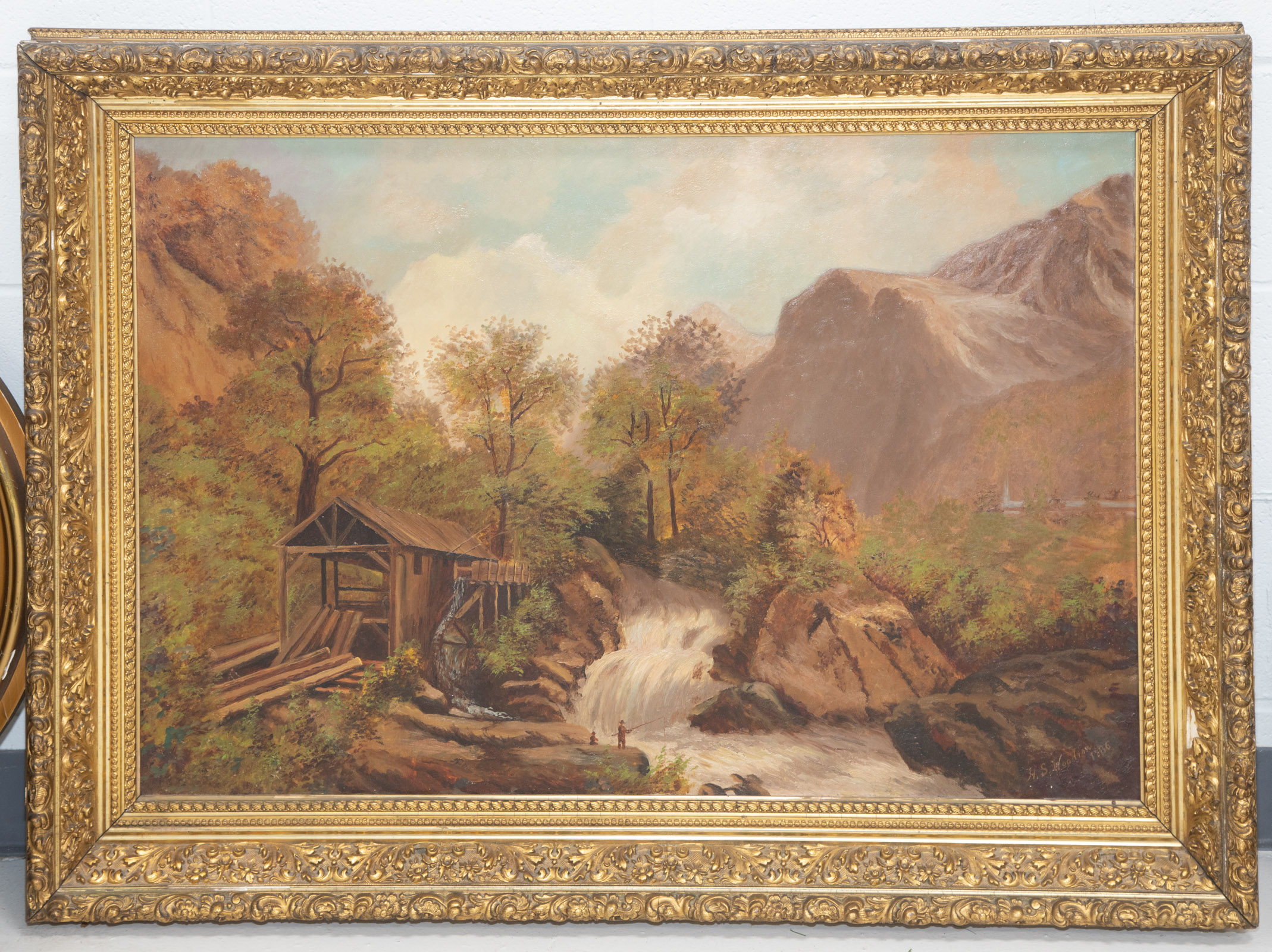 H S WOODROW FALL LANDSCAPE OIL 3351d5